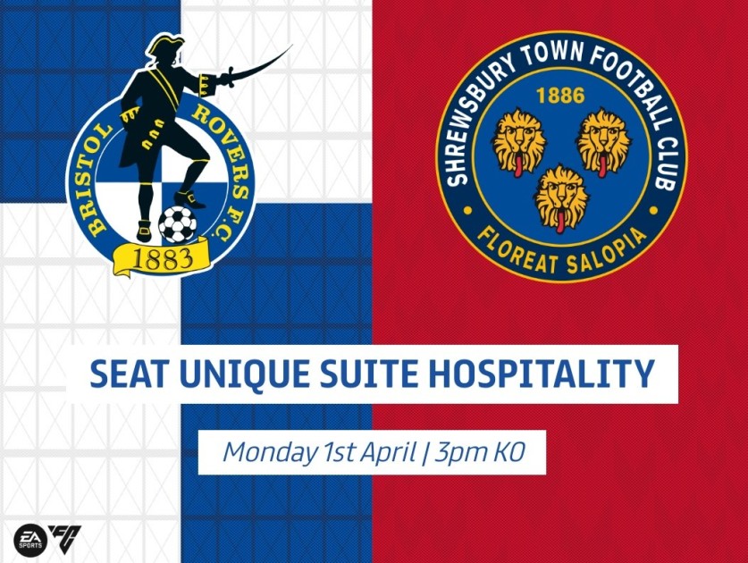 Bristol Rovers v Shrewsbury Town Seat Unique Suite Hospitality Tickets X 3