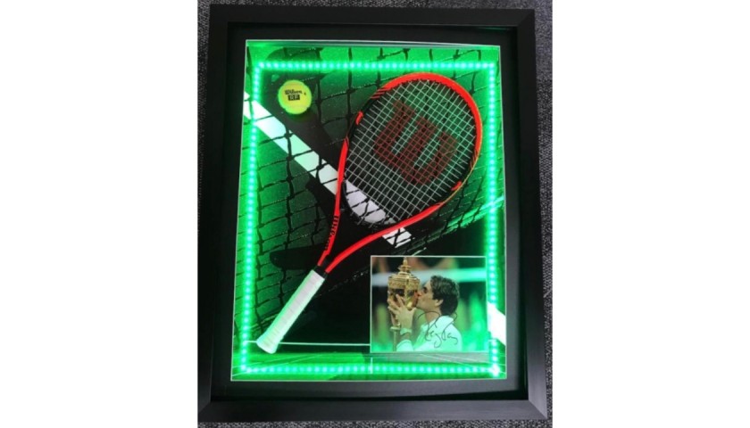 Roger Federer Signed and Framed LED Tennis Display