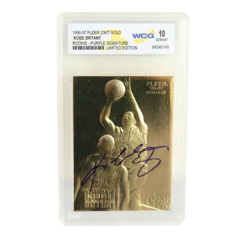 Card in oro Limited Edition Kobe Bryant Fleer Rookie Signature, 1996/97