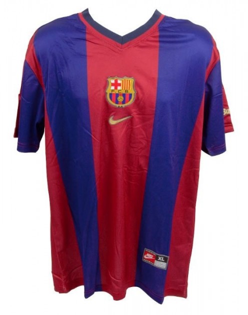 Kluivert Signed Barcelona Home Shirt