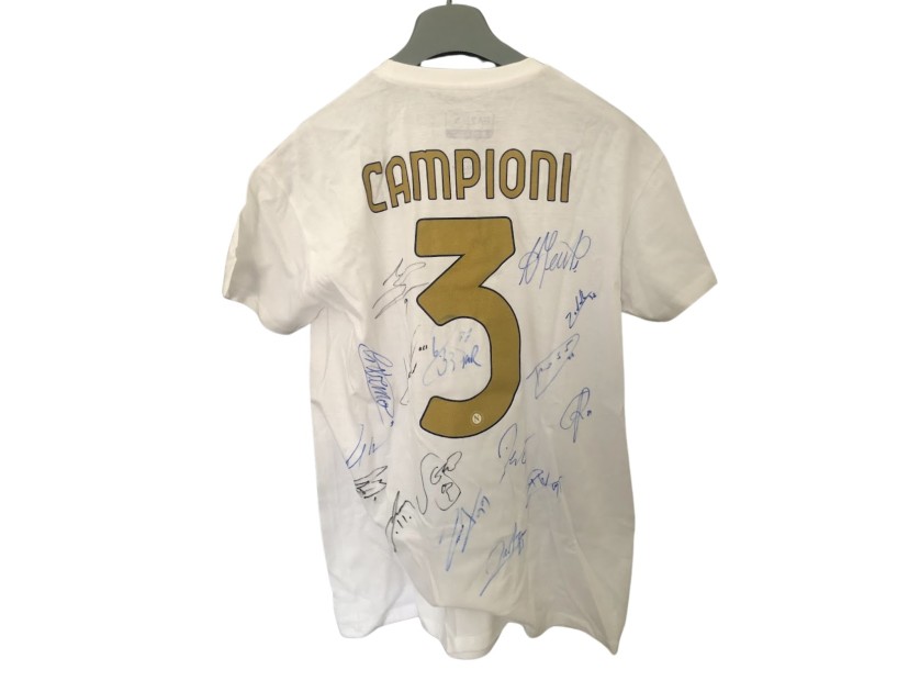 Official Napoli Italian Champions T-Shirt - Signed by the Team