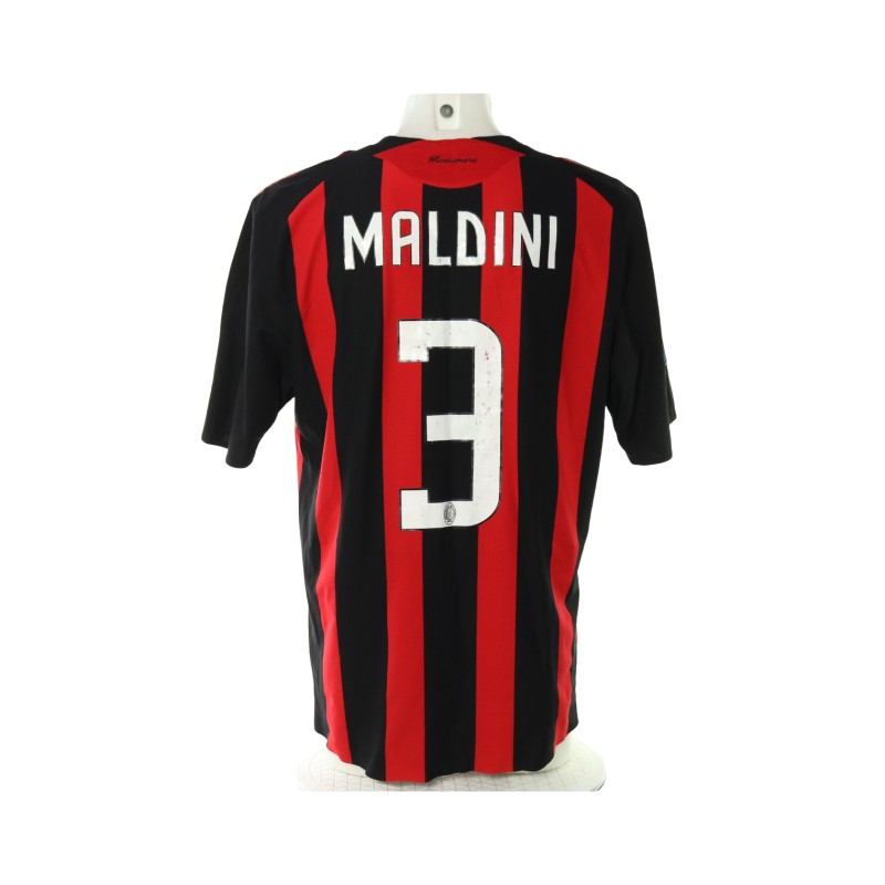 Maldini's Milan Match-Issued Shirt, 2008/09 