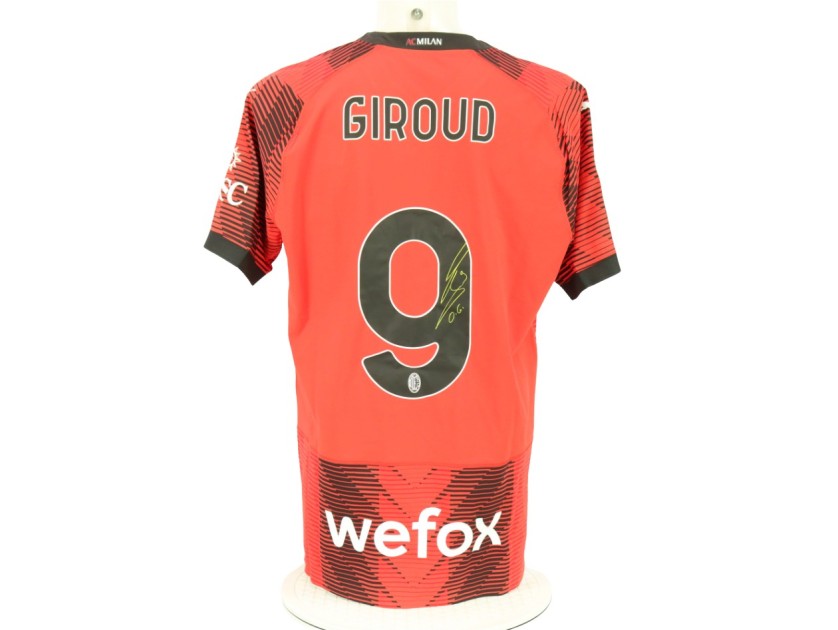 Giroud's Milan Signed Match Shirt, Coppa Italia2023/24 