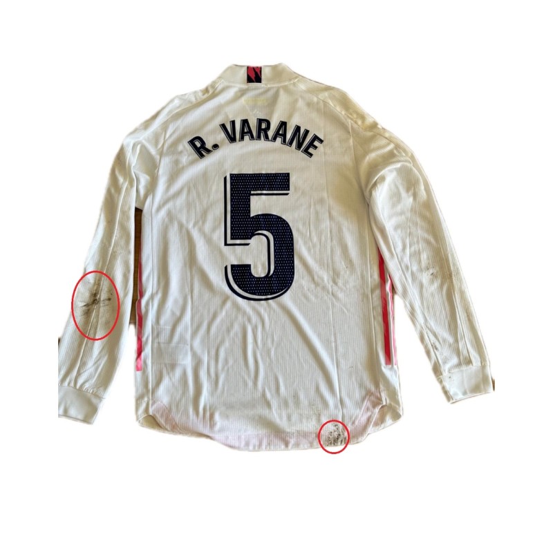 Raphael Varane's Real Madrid 2020/2021 Match Worn Shirt vs Valencia 