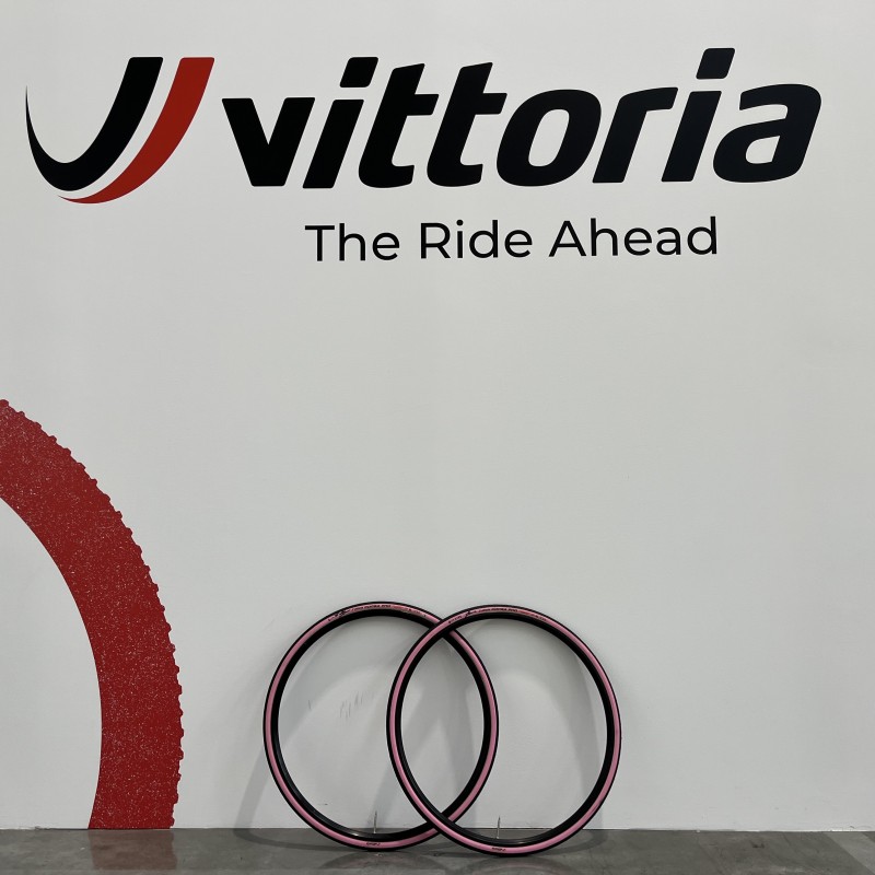 Two Vittoria Corsa PRO PINK Tires Signed by Mark Cavendish