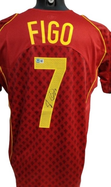 Figo Replica Signed Shirt, Portugal vs Greece 2004
