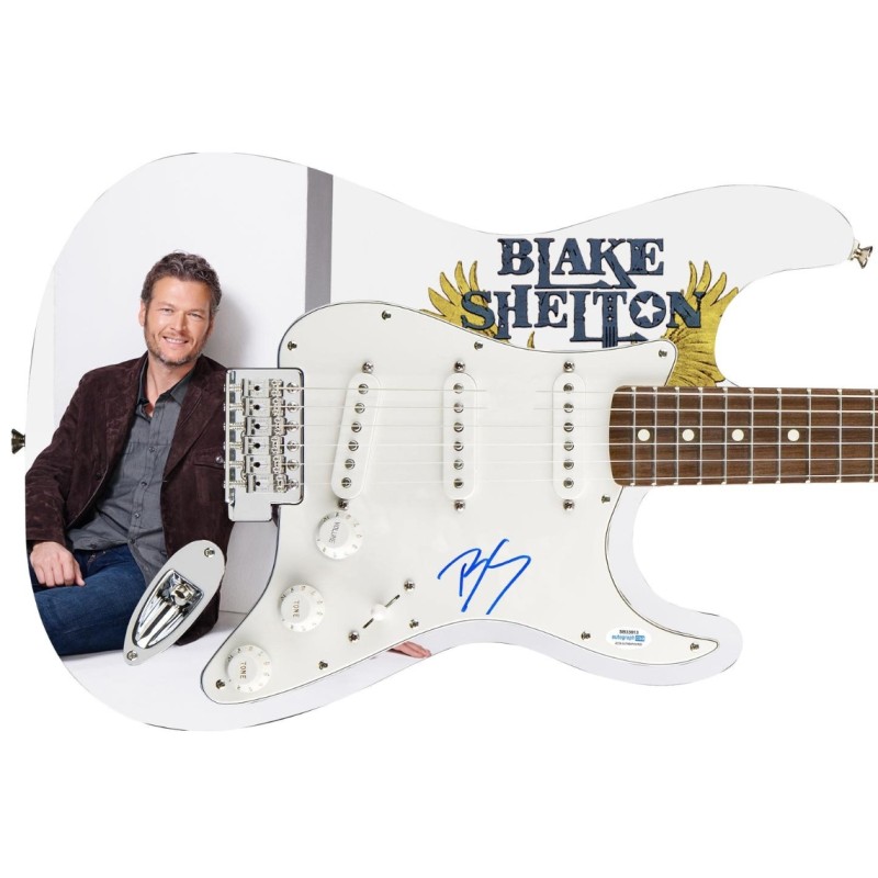 Blake Shelton Signed Custom Graphics Guitar 