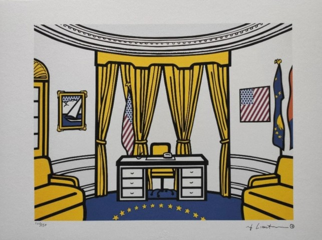 "The Oval Office" Lithograph Signed by Roy Lichtenstein