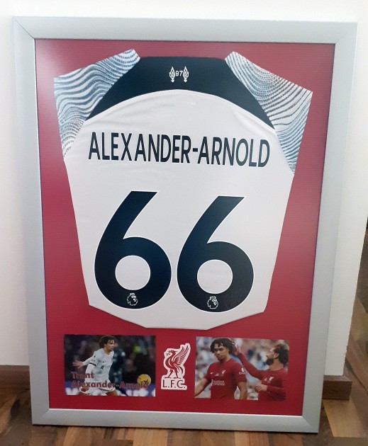 Trent Alexander-Arnold 's Liverpool Signed and Framed Away Shirt