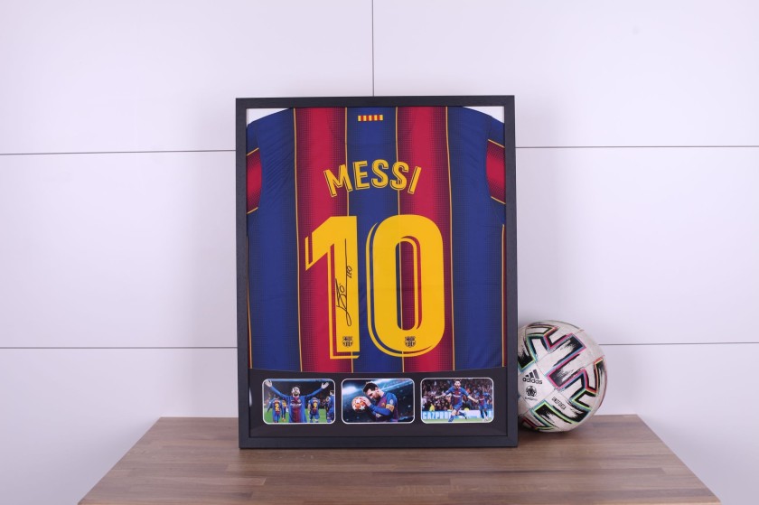 Maglia Messi Barcellona - Autografata e incorniciata - CharityStars