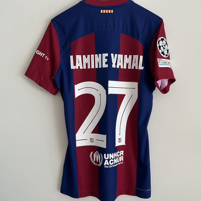 Yamal's FC Barcelona 2023/24 Champions League Match-Issued Shirt