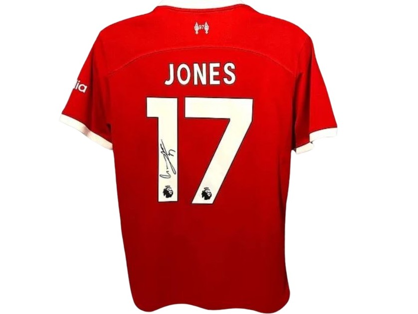 La maglia ufficiale del Liverpool autografata da Curtis Jones