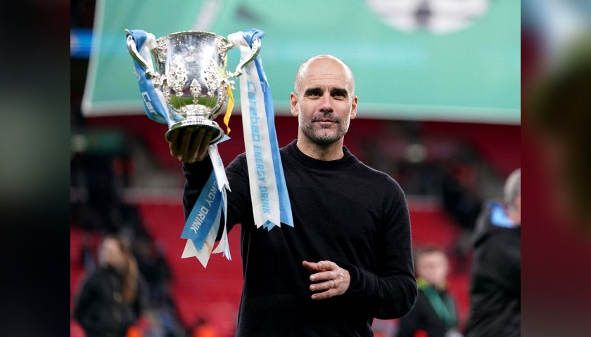 Maglia Ufficiale Man City, 2019/20 - Autografata da Guardiola