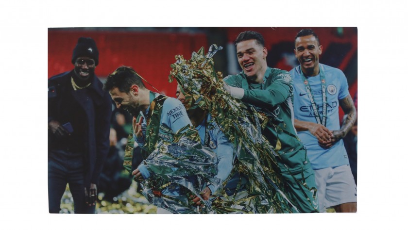 Manchester City's Bernardo Silva & Ederson Unique Picture