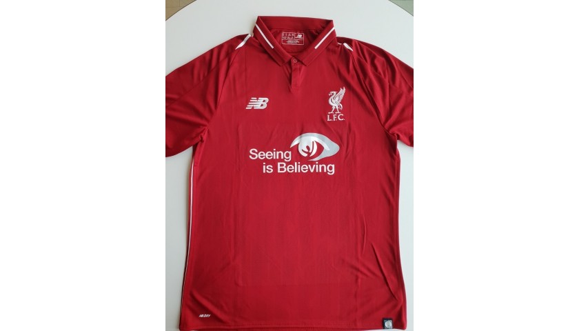 Match-issued 2018/19 LFC Home Shirt signed by Fabinho 