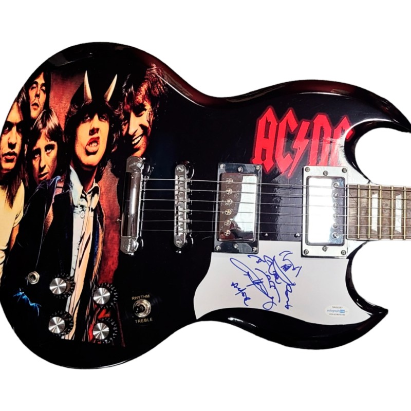 Angus Young of AC/DC Signed Custom Graphics Guitar 