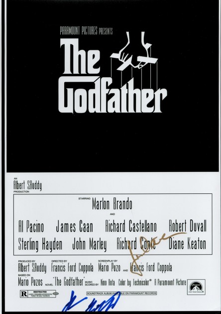Johnny Martino and James Caan Signed The Godfather Poster