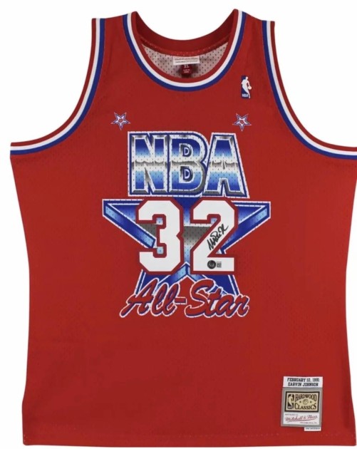 Magic Johnson Signed Mitchell & Ness All-Star Jersey