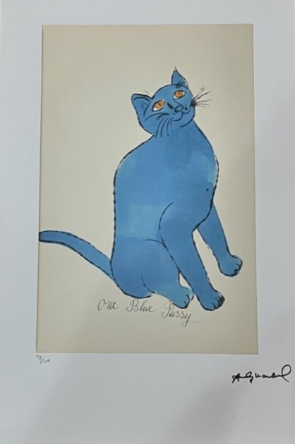 Andy Warhol Signed "One Blue Pussy" 