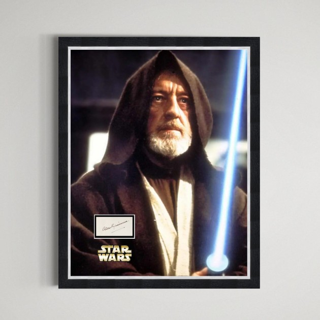 Alec Guinness Signed Star Wars Display