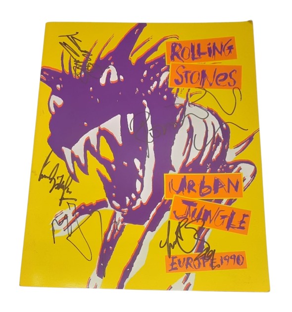 Programma del tour mondiale dei Rolling Stones Urban Jungle - Autografato 1990