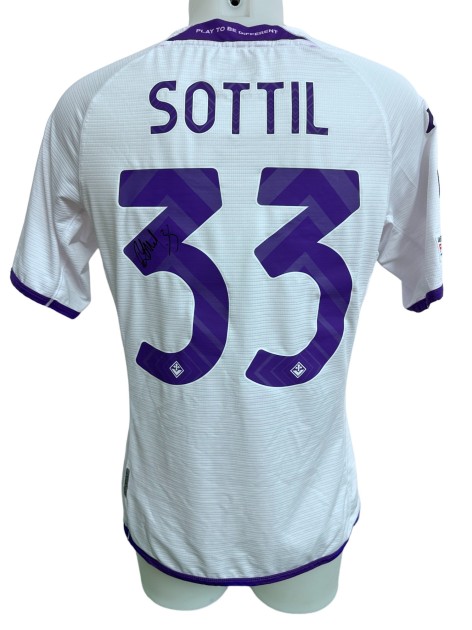 Sottil's Match-Worn Signed Shirt, Lech Poznań vs Fiorentina 2023