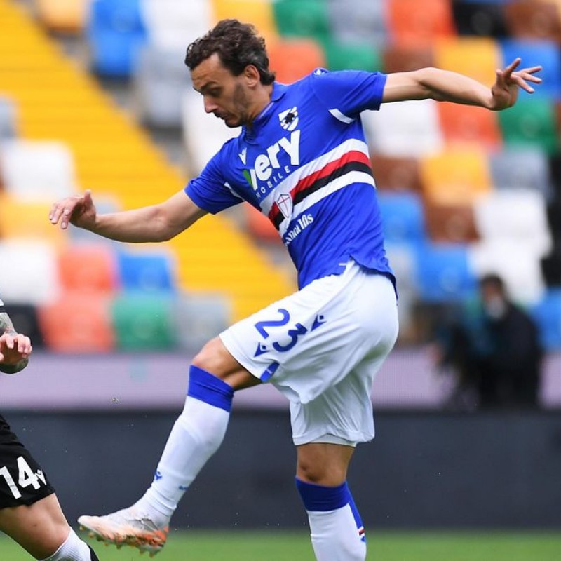 Gabbiadini's Official Sampdoria Signed Kit, 2020/21