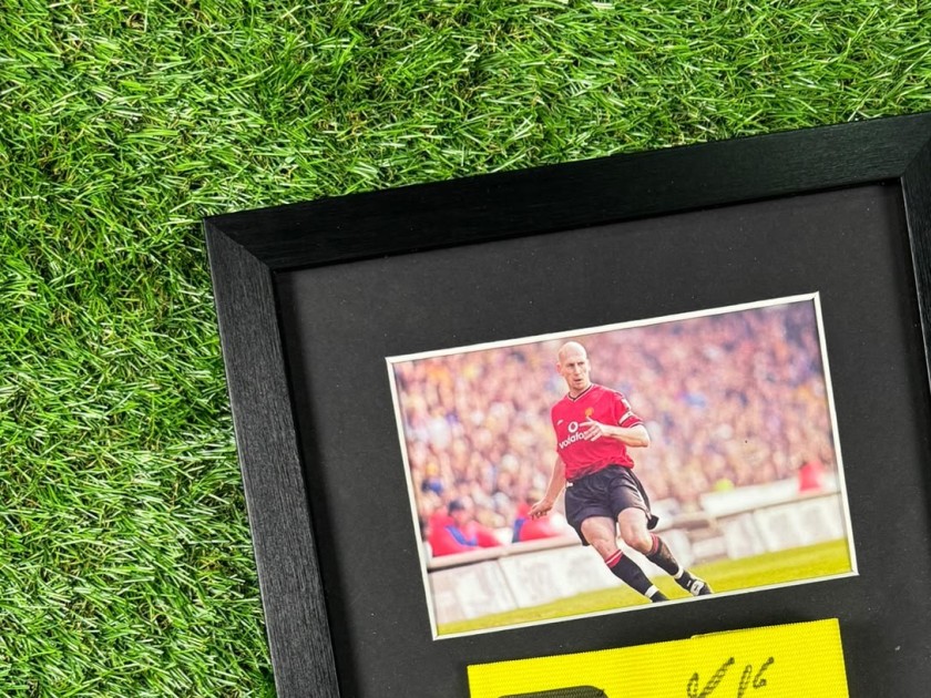 Jaap Stam Signed Manchester United Official Captains Armband Framed COA
