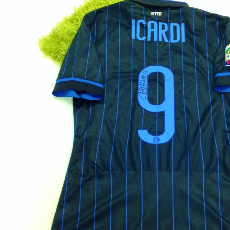Maglia Icardi Inter, preparata/indossata Serie A 2014/2015 - autografata