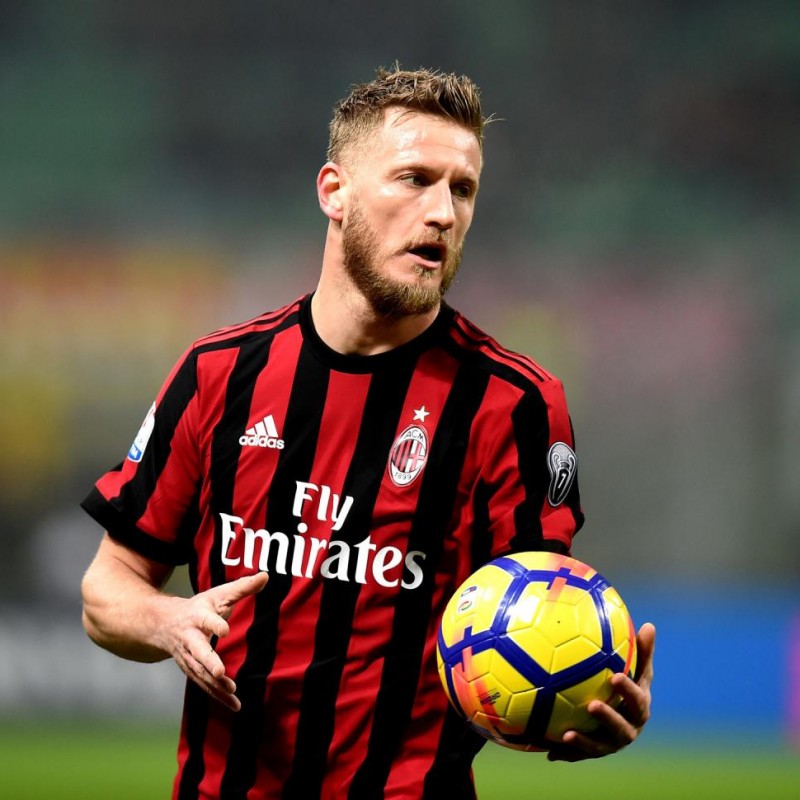 Abate's Match-Worn Milan-Inter Shirt with Special Patch