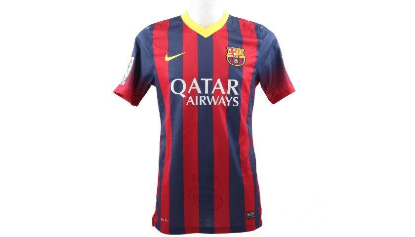 Iniesta's Barcelona Match-Issue/Worn Shirt, LFP 2013/14 - CharityStars