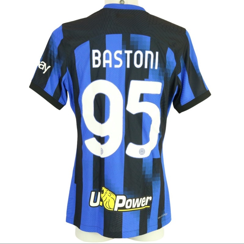 Bastoni's Inter Milan Match-Issued Shirt, 2023/24 "Star Trek Sponsor"