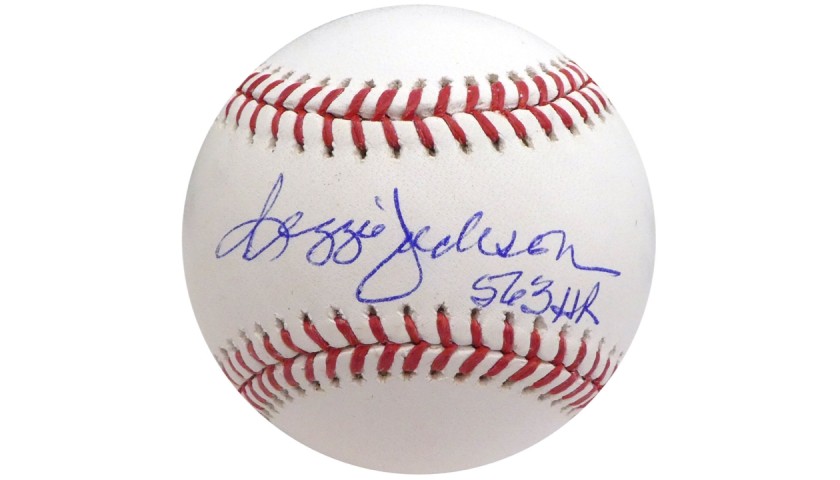 Reggie Jackson Signed "563 Homeruns" Baseball