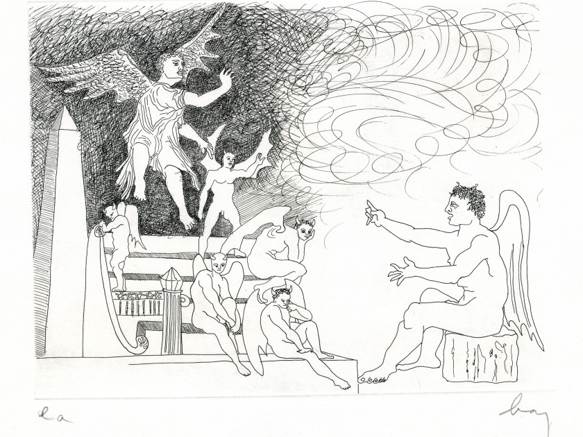 Enrico Baj "Diavoletti" - etching - 38x29 cm