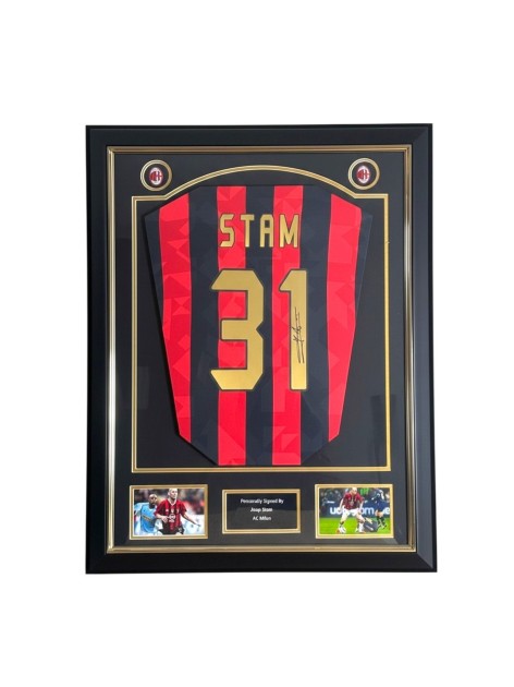 Jaap Stam’s AC Milan Signed and Framed Home Shirt