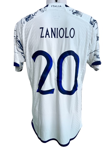 Zaniolo's Match-Issued Shirt, Ukraine vs Italy 2023 - UEFA Euro Qualifiers