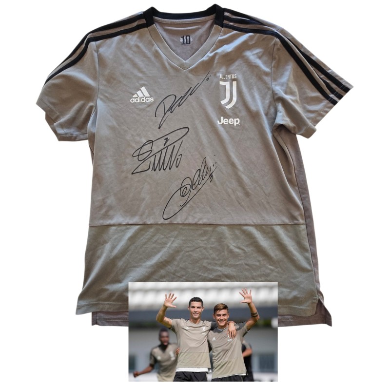 Dybala's Juventus Signed Training Pre-Match Worn Shirt, 2018/19 - Signed by Ronaldo, Chiellini and Dybala