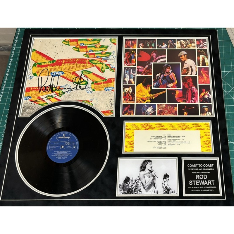 Copertina firmata con display di Rod Stewart - Autografata