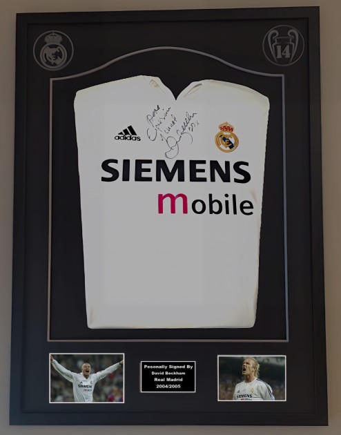 David Beckham's Real Madrid 2004/05 Signed And Framed Shirt
