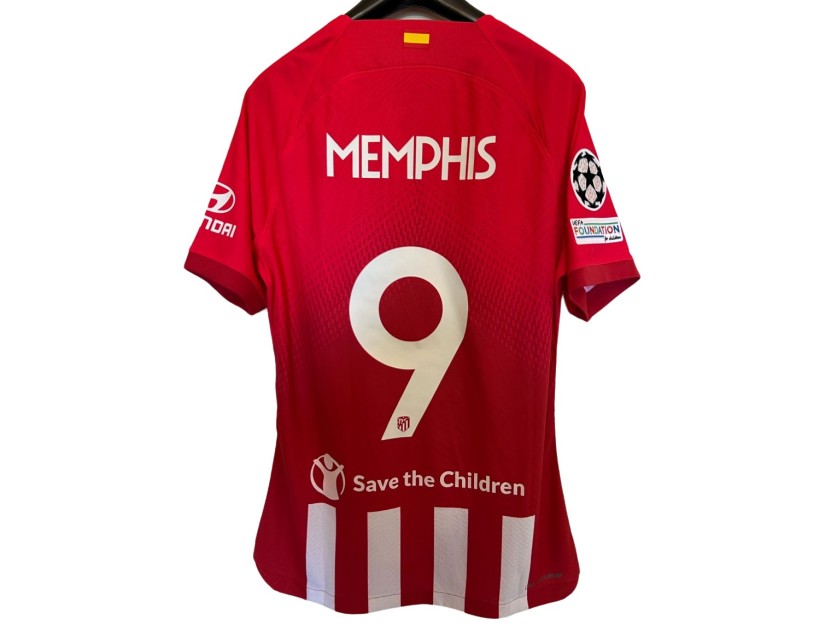 Maglia gara Depay Atletico Madrid, UCL 2023/24 + Pettorina UCL