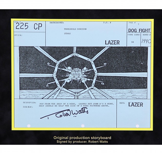 A signed Production Storyboard from Star Wars Ep IV 'A New Hope'