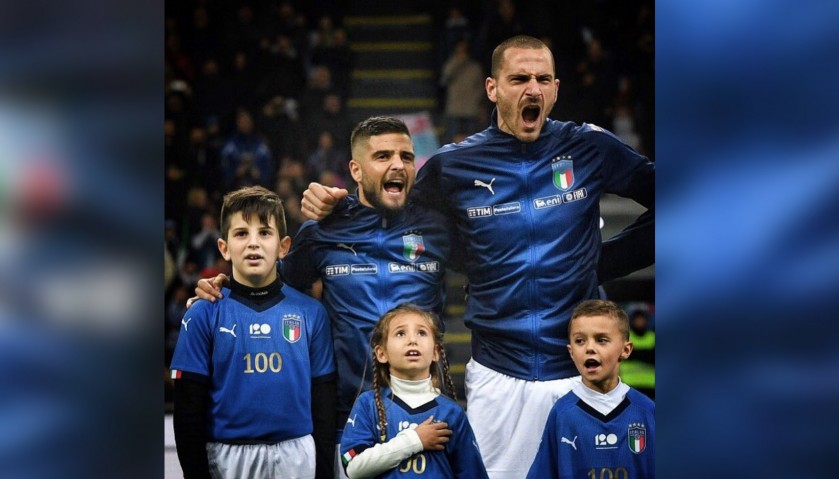 Bonucci's Italy Match-Issue Shirt and Sweatshirt, 2018 Season