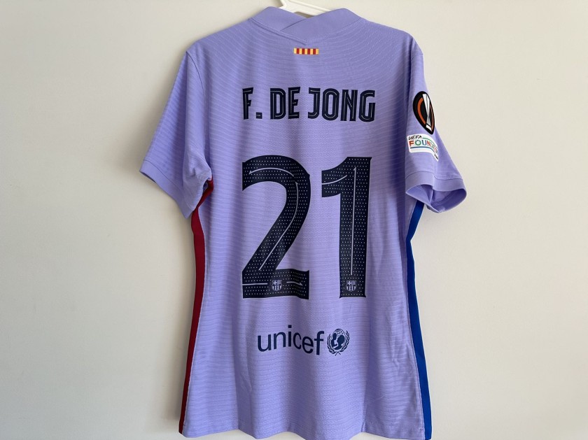 De Jong's Barcelona 2021/22 Match-Issued Shirt