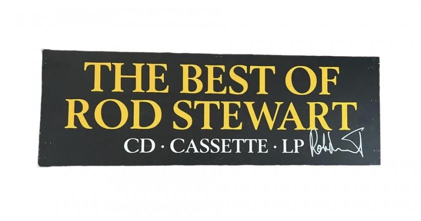 Rod Stewart Signed Promotional Record Store Hardback Card