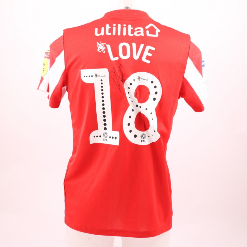 Love's Sunderland AFC Worn and Signed Poppy Shirt