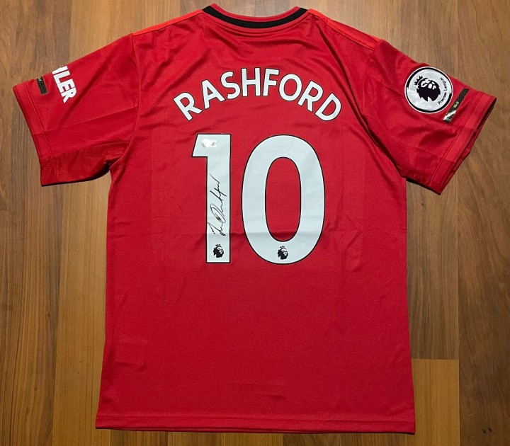 La maglia replica firmata di Marcus Rashford per il Manchester United 2019/20