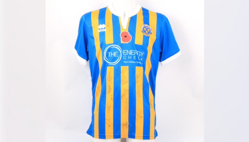 Shrewsbury Town Official Poppy Shirt Signed by the Team