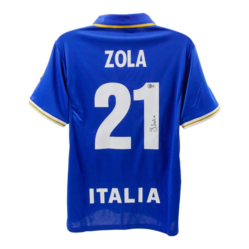 Gianfranco Zola's Italy Signed Replica Shirt