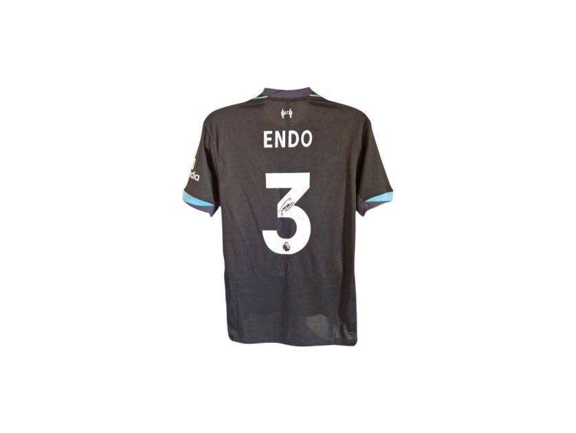 Wataru Endo's Liverpool 2024/25 Signed Replica Away Shirt