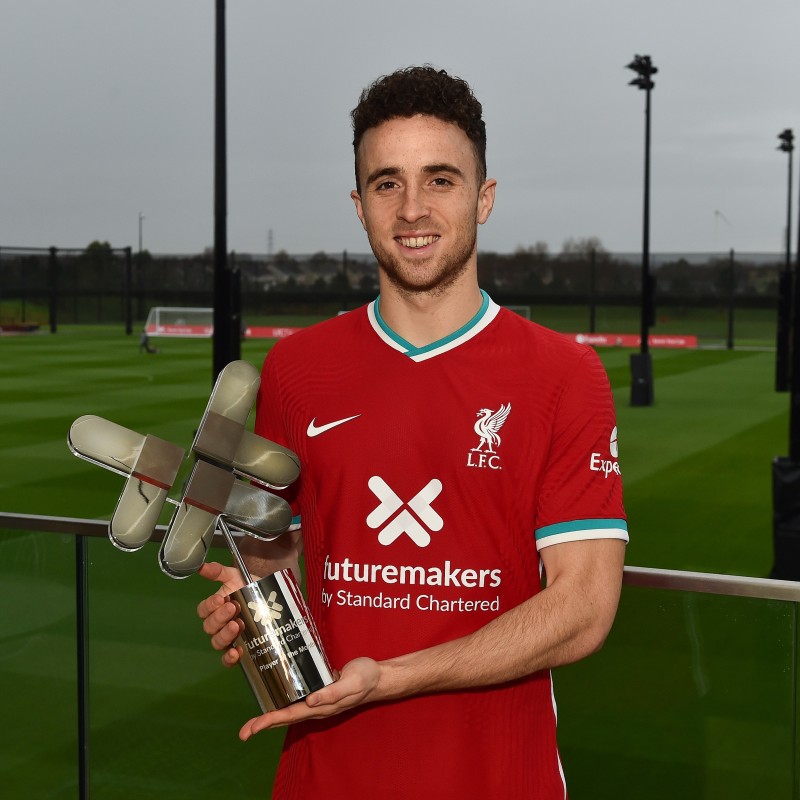 Diogo Jota's November Player of the Month Trophy